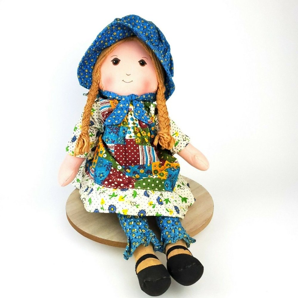 VINTAGE Original 15" Holly Hobbie Rag Doll by Knickerbocker RARE Sock color!